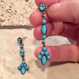 Turquoise Drop Earrings 1.5” from Greece. Delicate
